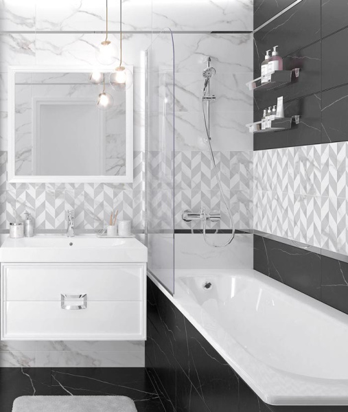 Plitka nastennaya Laparet Granada belyj 25x75 2