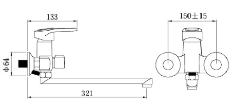 Smesitel dlya vanny POTATO 30F P2225 2