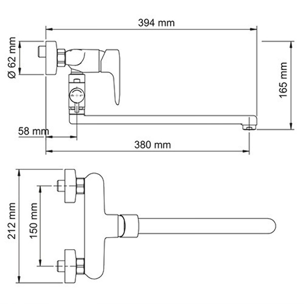 Smesitel dlya vanny WasserKRAFT VILS 5602L 2