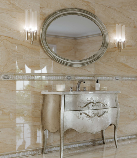 Bordyur nastennyj Kerasol Daino Cenefa Perlato Beige 2