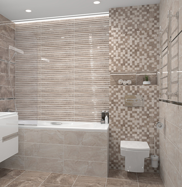 Plitka nastennaya Laparet Polaris seryj rel'ef 2