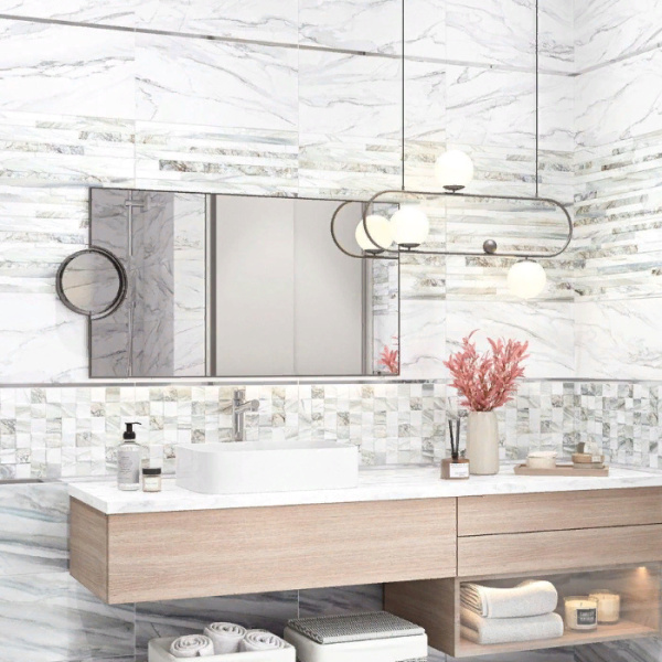 Bordyur Alma Ceramica Metallic Glossy Silver 2