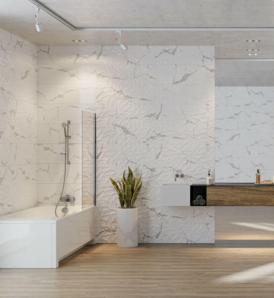 Plitka nastennaya Kerasol Agoda Leaves Blanco Rectificado 2