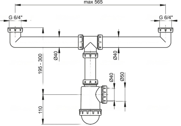 Sifon dlya sdvoennoj mojki 2