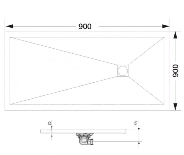 Poddon kamennyj RGW 90x90x2,5 Grafit ST-0099G 3