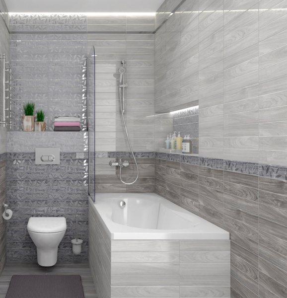 Plitka nastennaya Laparet Bona tyomno-seryj 2