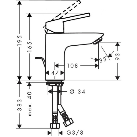 Smesitel dlya rakoviny HANSGROHE LOGIS LOOP 2