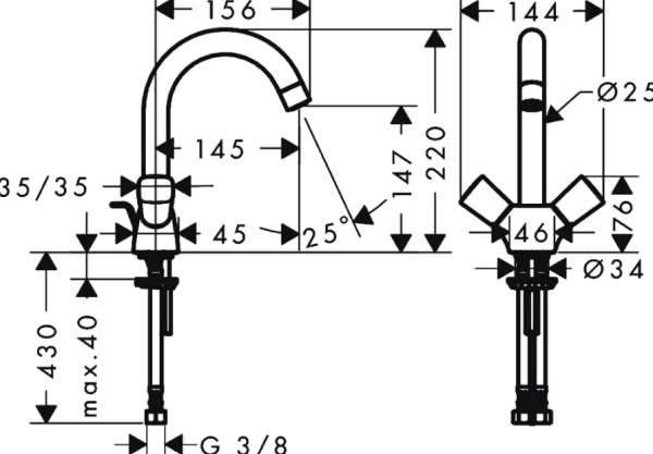 Smesitel dlya rakoviny HANSGROHE LOGIS 71222000 2