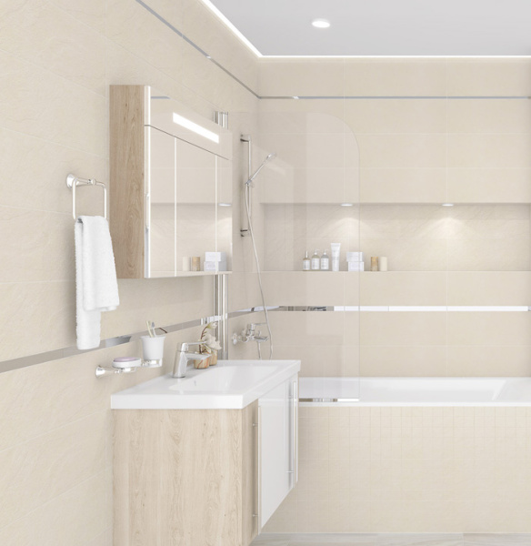 Plitka nastennaya Laparet Story bezhevyj kamen 2