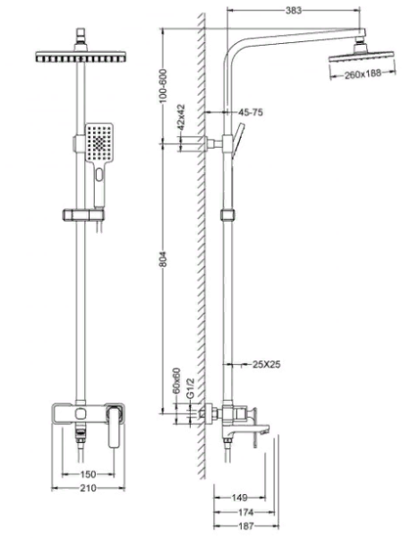 Dushevaya stojka MIXXUS AMA-003-J 2