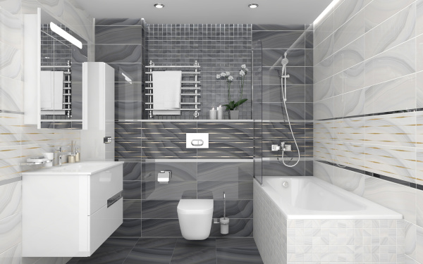 Plitka nastennaya Laparet Agat seryj 60082 2