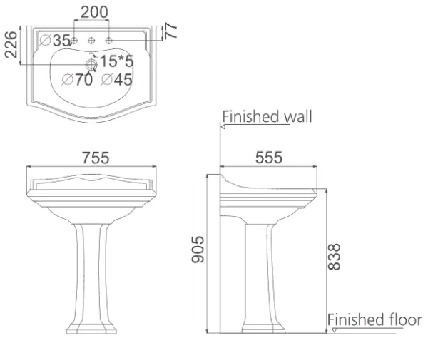 Rakovina s pedestalom CREO CERAMIQUE DIJON 2