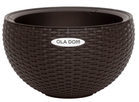Kashpo podvesnoe krugloe Rattan Ola Dom 5l korichnevyj 1