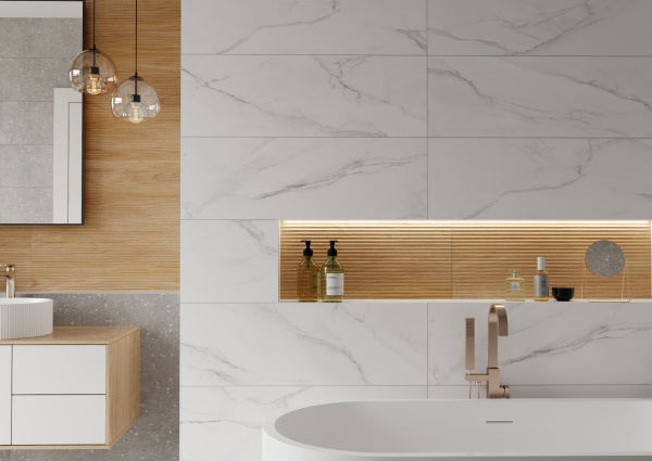 Plitka nastennaya Gracia Ceramica Marble glossy white wall 2