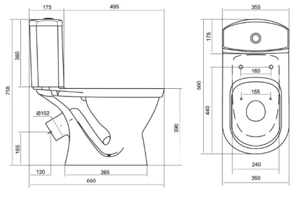 Unitaz napolnyj sidene dyuroplast SANTEK ALKOR 4