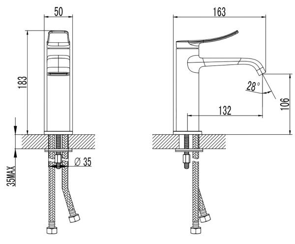 Smesitel dlya rakoviny AZARIO ABILITY 2