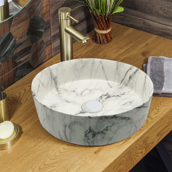 Rakovina AZARIO nakladnaya mramornaya 3