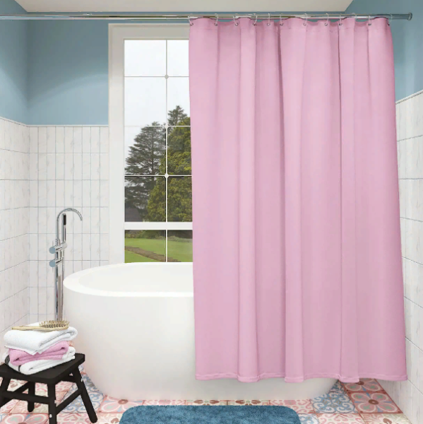 Shtorka dlya vannoj komnaty TRENDY rozovaya 3