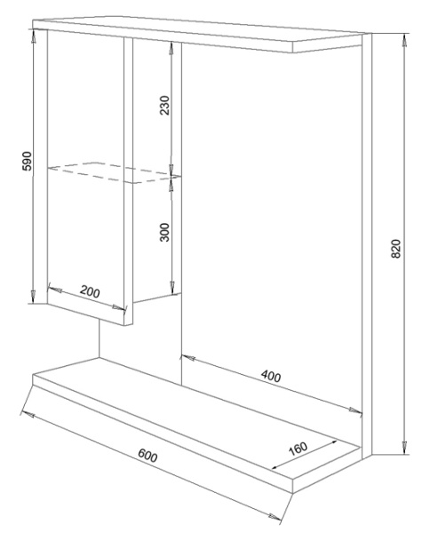 Zerkalo-shkaf LORANTO Modern lev 2