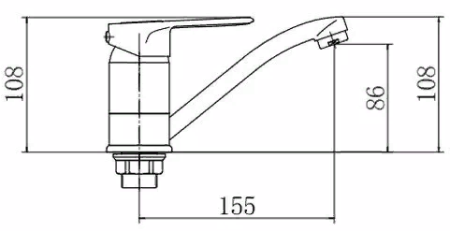 Smesitel FASHUN dlya kuhni gajka latun hrom A4504-2 2