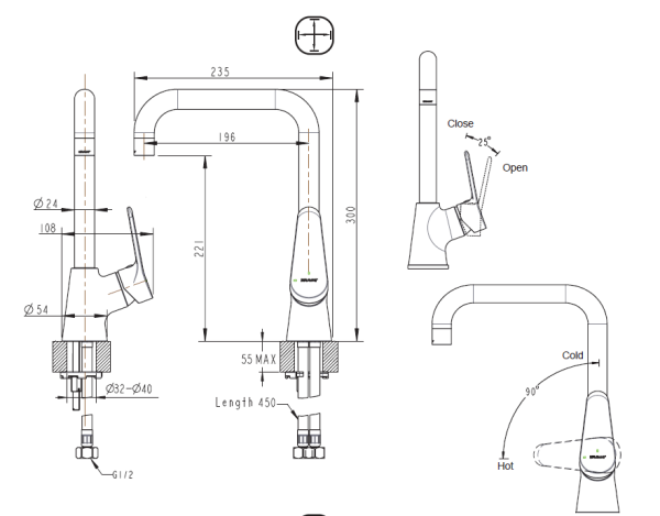 Smesitel dlya kuhni BRAVAT ECO F7111147C1 2
