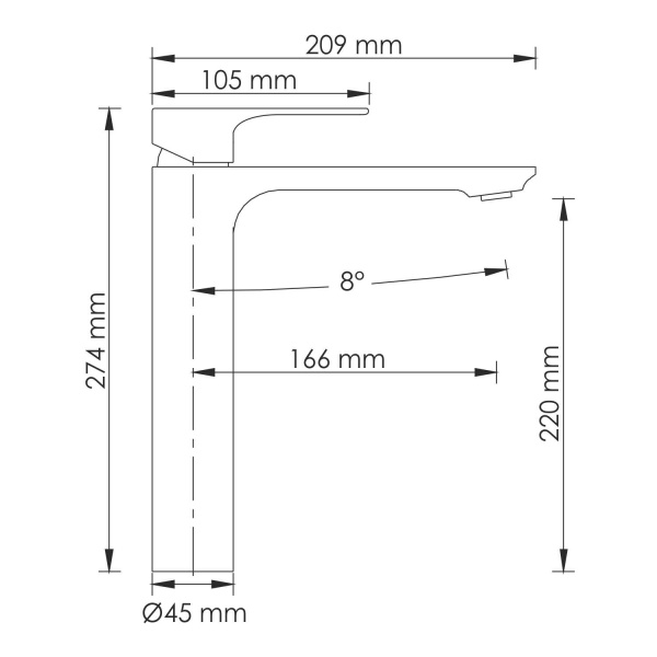 Smesitel dlya rakoviny WasserKRAFT Mindel 8503H 2
