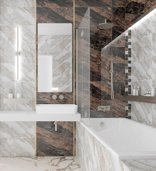 Plitka nastennaya Laparet Disco korichnevyj 2