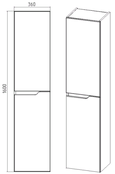 Penal podvesnoj pravyj Kuba VIANT 300h360h1600 2