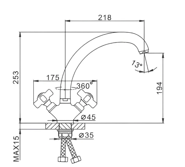 Smesitel dlya kuhni FRAP F4224 2 Smesitel dlya kuhni FRAP F4224 2