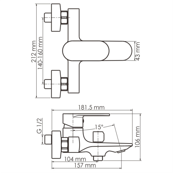 Smesitel dlya vanny WasserKRAFT Mindel 8501 2