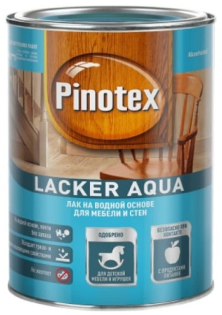 Lak PINOTEX Lacker Aqua na vodnoj osnove dlya mebeli i sten dekorativno-zashchitnyj glyancevyj 1l