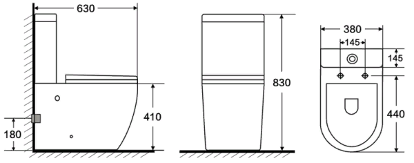 Unitaz napolnyj AZARIO Corsa AZ-2062S 2