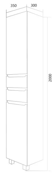 Penal napolnyj 1MARKA Koda 35 sm, belyj glyanec 2