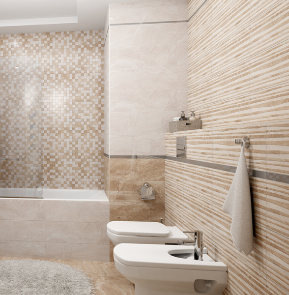 Plitka nastennaya Laparet Polaris bezhevyj rel'ef 2