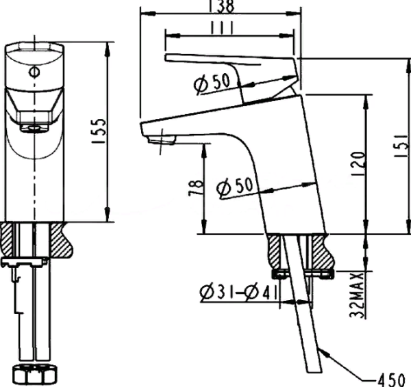 Smesitel dlya rakoviny BRAVAT LINE F15299C1 2