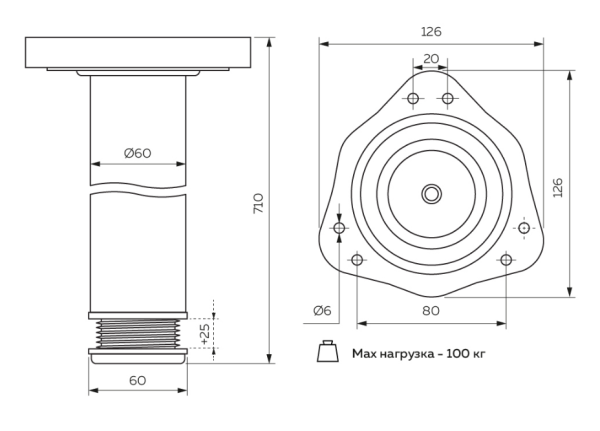 Opora dlya stola N0000-710 2