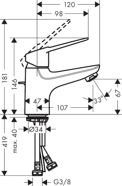 Smesitel dlya rakoviny HANSGROHE NOVUS LOOP 70 71080000 2