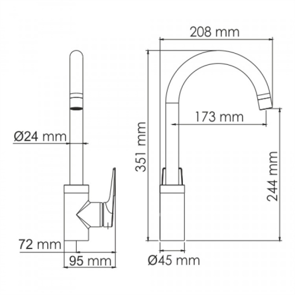 Smesitel dlya kuhni WasserKRAFT Glan 6607 2
