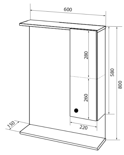 Zerkalo-shkaf LORANTO Monika 2